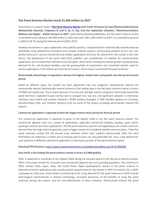 flat panel antenna market worth 1 440 million