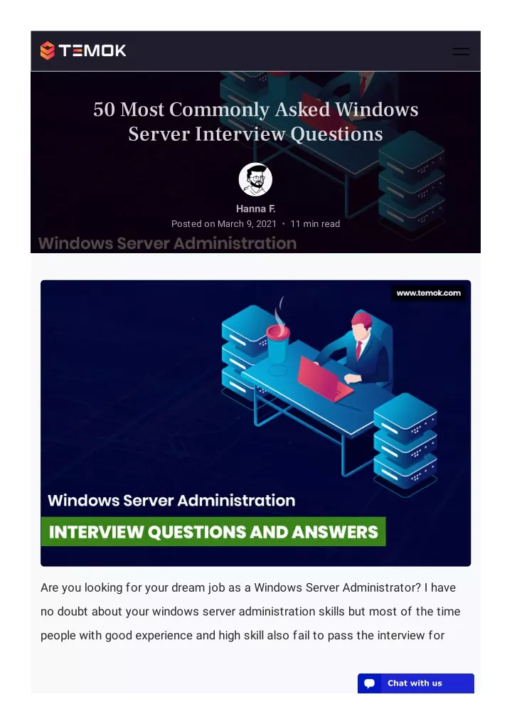 50 most commonly asked windows server interview
