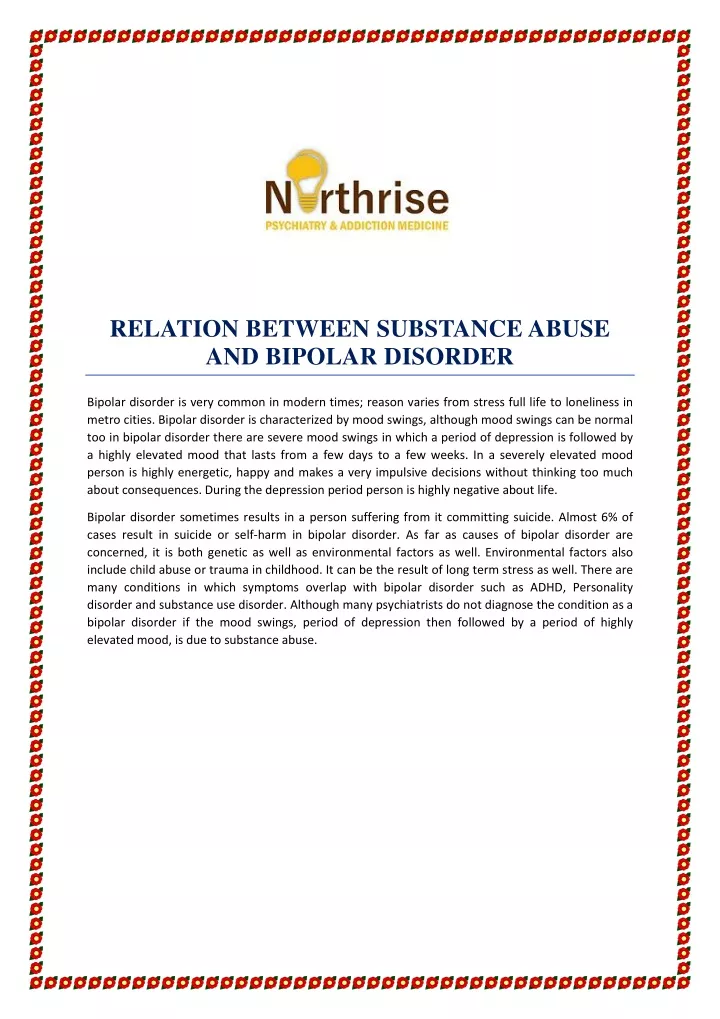 relation between substance abuse and bipolar