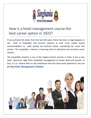 How is a hotel management course the best career option in 2022 (2)