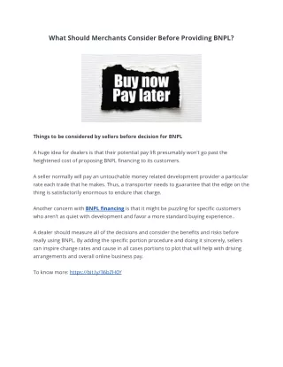 what should merchants consider before providing