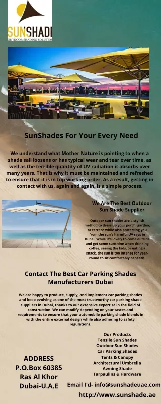 We Are The Best Outdoor Sun Shade Supplier