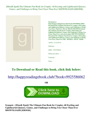 [EbooK Epub] The Ultimate Fun Book for Couples 60 Exciting and Lighthearted Quiz