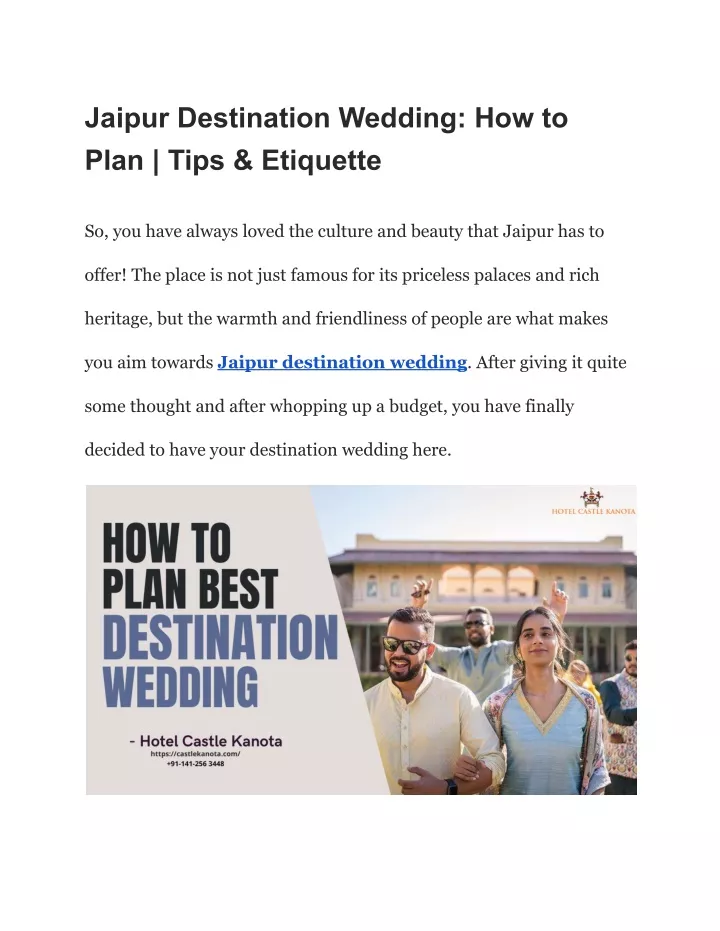 jaipur destination wedding how to plan tips