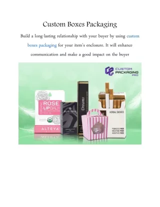 custom boxes packaging build a long lasting