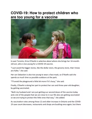 COVID-19- How to protect children who are too young for a vaccine