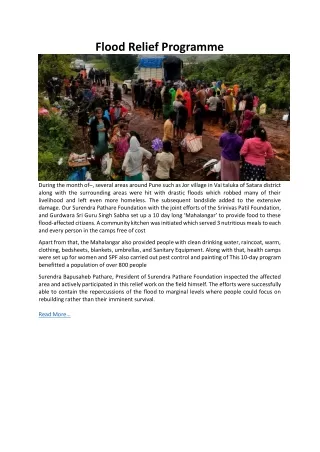 flood relief programme