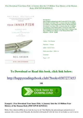 Free Download Your Inner Fish A Journey Into the 3.5-Billion-Year History of the