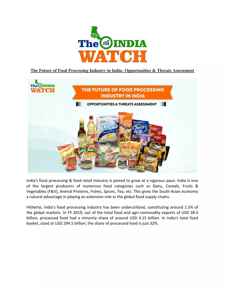 the future of food processing industry in india