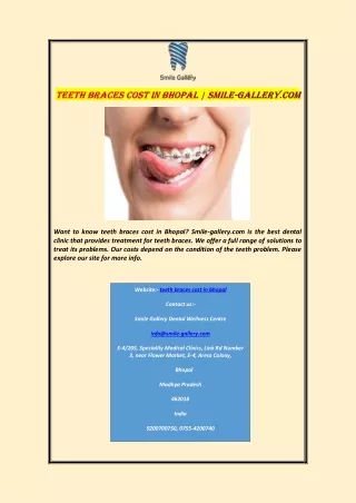 want to know teeth braces cost in bhopal smile