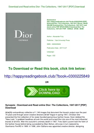 Download and Read online Dior The Collections  1947-2017 [PDF] Download