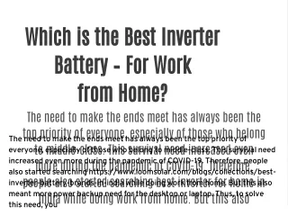 Which is the Best Inverter Battery – For Work from Home?