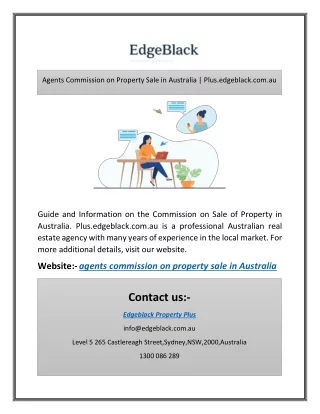 Agents Commission on Property Sale in Australia | Plus.edgeblack.com.au