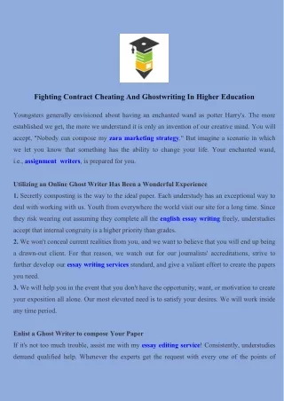 fighting contract cheating and ghostwriting