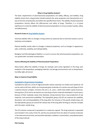 what is drug stability analysis
