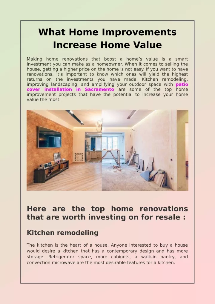what home improvements increase home value