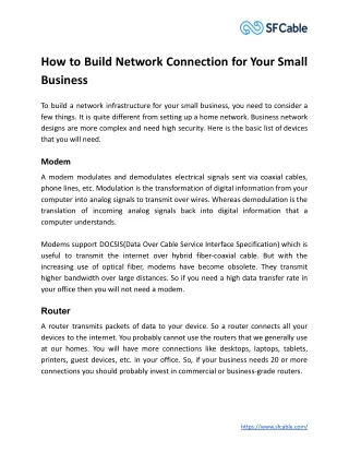 how to build network connection for your small