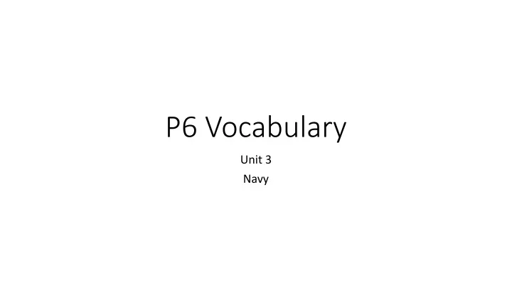 p6 vocabulary