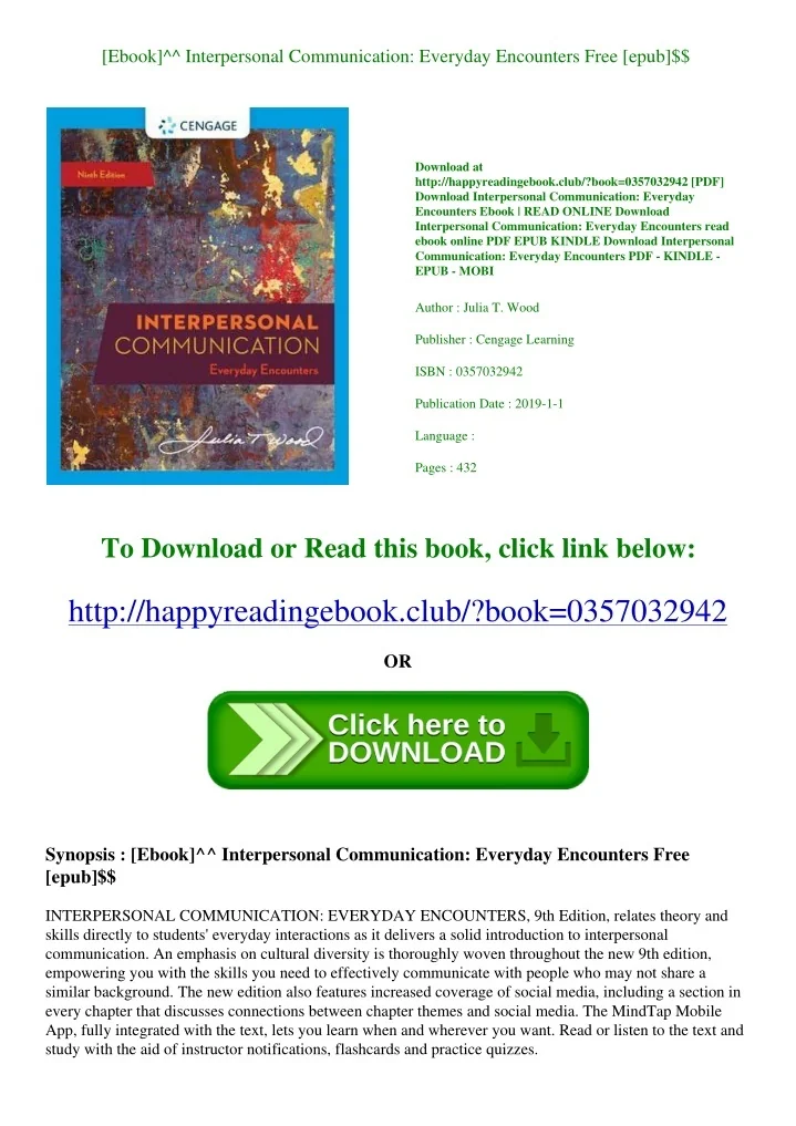 PPT - [Ebook]^^ Interpersonal Communication Everyday Encounters Free ...