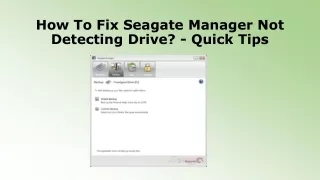 How To Fix Seagate Manager Not Detecting Drive? - Quick Tips