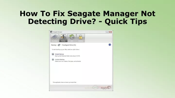 how to fix seagate manager not detecting drive quick tips