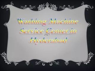 Washing Machine Service Center in Hyderabad