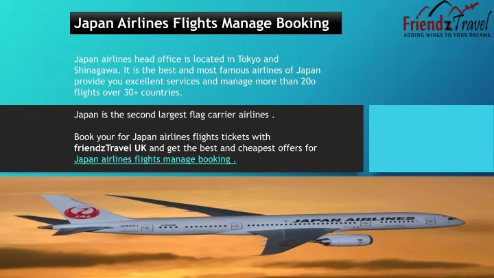 japan airlines flights manage booking