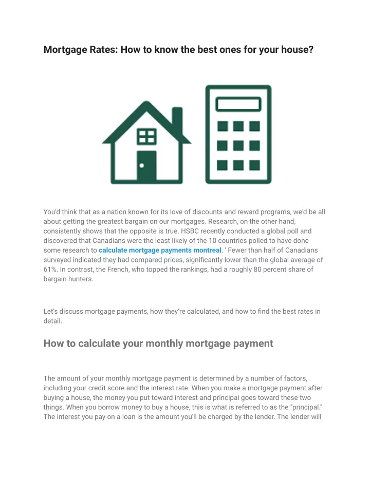 mortgage rates how to know the best ones for your