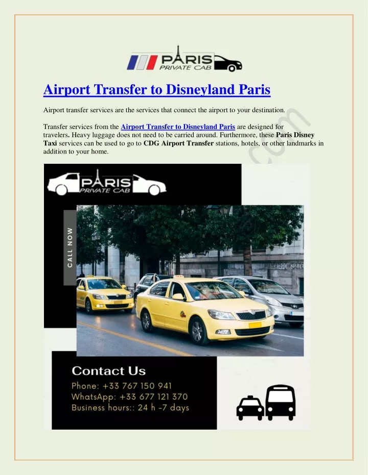 airport transfer to disneyland paris