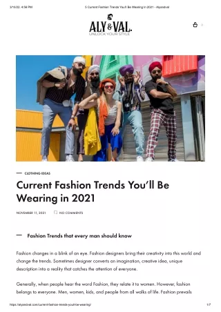 5 Current Fashion Trends You’ll Be Wearing In 2021 - Alyandval