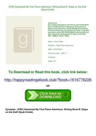 [PDF] Download My First Piano Adventure  Writing Book B Steps on the Staff (Epub