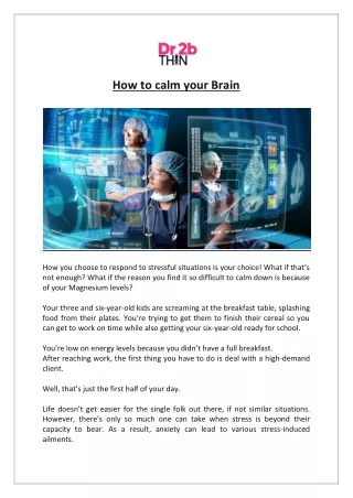 how to calm your brain