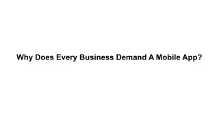 why does every business demand a mobile