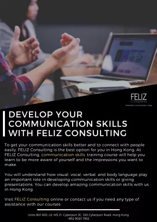 Develop Your Communication Skills with FELIZ Consulting