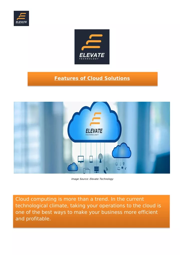 features of cloud solutions