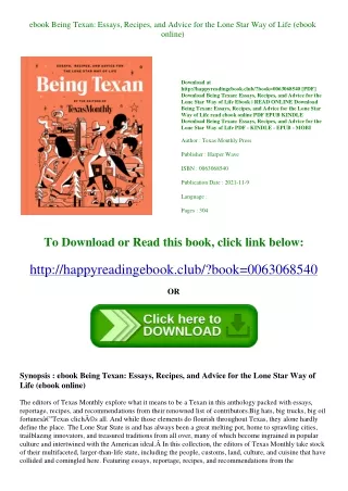 ebook Being Texan Essays  Recipes  and Advice for the Lone Star Way of Life (ebo