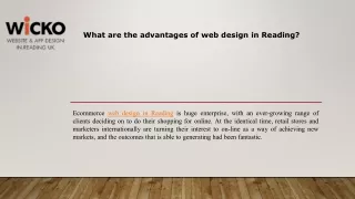 What are the advantages of web design in Reading?