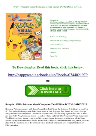 #PDF~ Pokemon Visual Companion Third Edition DOWNLOAD E.P.U.B.