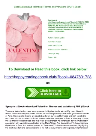 Ebooks download Valentino Themes and Variations { PDF } Ebook