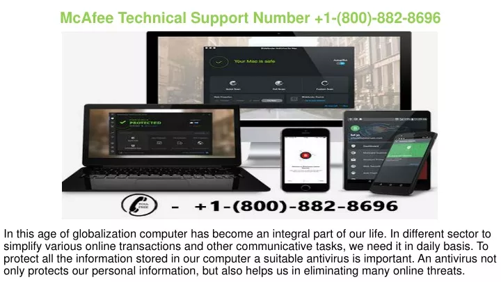 mcafee technical support number 1 800 882 8696