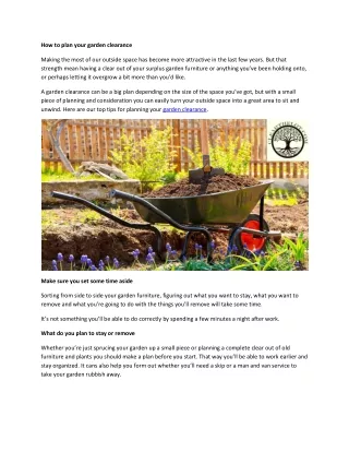 how to plan your garden clearance