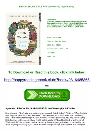 EBOOK EPUB KINDLE PDF Little Weirds (Epub Kindle)