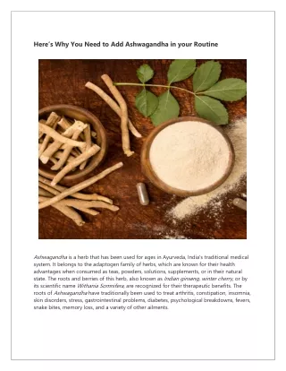 here s why you need to add ashwagandha in your