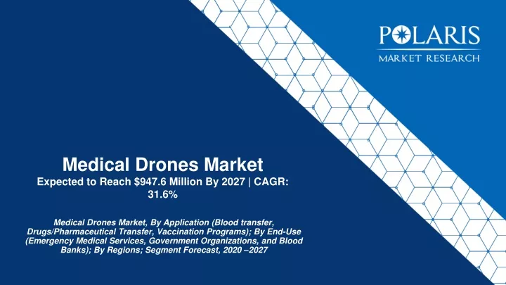 medical drones market expected to reach 947 6 million by 2027 cagr 31 6