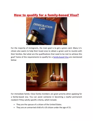 How to qualify for a family-