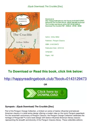 (Epub Download) The Crucible [Doc]