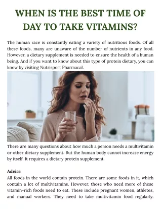 WHEN IS THE BEST TIME OF DAY TO TAKE VITAMINS