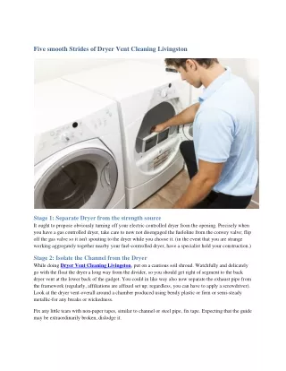 Five smooth Strides of Dryer Vent Cleaning Livingston