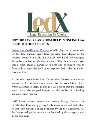 how do live classroom help in online