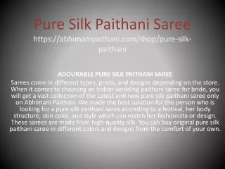 Silk Paithani Saree For Bride | Buy Pure Silk Paithani Saree With Affordable Pri